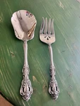 Oneida Michaelangelo Stainless Cold Meat Fork Scallop Edge Serving Spoon. Fixed Price $28.00.