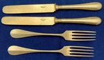 Christofle 2-PIECE Gilded Fork+knife Light Dinner Cutlery Set, Uni/vieux Model. Fixed Price $189.90.