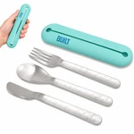 Built Silicone Utensil Case Set - 18/8 Stainless Steel Fork, Spoon, Knife. Fixed Price $14.99.