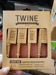 Twine Country Home Cheese Markers Acacia Wooden Farmhouse Style Set Of 4. Fixed Price $9.99.