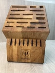 Wusthof 25-SLOT Mega Knife Block Gc Acacia Wood. Fixed Price $55.00.