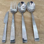 Dansk Bistro Turquoise 4 Pc Set 18/10 Stainless Flatware Hostess Serving Spoon. Fixed Price $34.00.