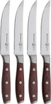 Messermeister Avanta Steak Knife Set Stainless Blade Brown Pom Handle L7684-5-4S. Fixed Price $48.99.