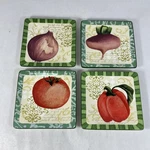 Oneida Fresca 4-PIECE Snack Plate Set By Susan Zulauf Vegetable Design. Fixed Price $16.07.