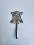 Vtg Gorgeous French Silver Pleated Asparagus Server Engraved 10". Fixed Price $65.00.