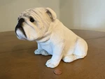 Sandicast Sitting Bulldog Sculpture Large 10" Signed Vtg 1984. Fixed Price $38.00.