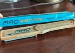 Vtg Mac Whetstone Knife Sharpener Japan Wood Handle Sharpening With Box. Fixed Price $35.00.
