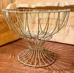 Antique American Wire Pedestal Basket Egg Aafa. Fixed Price $249.00.