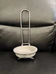Retired Pampered Chef Spoon Rest #1678 Metal White Round Ceramic Dish New No Box. Fixed Price $18.99.