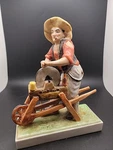 Vintage Mz Meuller Irish Dresden Porcelain Figurine The Knife Sharpener 6.5"TALL. Fixed Price $45.00.