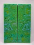 2 Pcs Composite Knife Handle Material Blank Scales: Neptune's Realm #5873. Fixed Price $27.00.