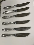 Vintage Hoffritz 6 Knife Set 8.25" Solid Stainless Steel Steak Knives Germany. Fixed Price $29.99.