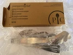 Pampered Chef Stainless Steel Serving Tongs Set (2) (sealed) New Box. Fixed Price $15.00.
