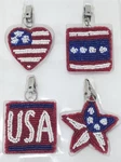 Thirstystone Patriotic Star & Stripes Beaded Picnic Table Cloth Weights Set Of 4. Fixed Price $19.95.
