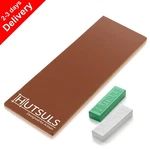 Hutsuls Knife Stropping Leather Sharpening Green White Compound Sharpener. Fixed Price $14.99.