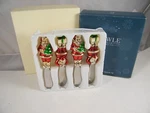 Towle Silversmiths Santa 4 Piece Stainless Steel Spreader Set 5 1/8" Long. Fixed Price $27.30.