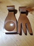 Vintage Mcm Mid Century Wood Salad Fork And Spoon Serving Set BS3. Fixed Price $29.00.