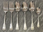 Oneida Yorktowne Stainless 6 Serving Pieces Forks Spoons Sugar. Fixed Price $15.40.
