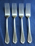 New Mikasa Regent Bead Set Of 4 Dinner Forks 18/10 Stainless Flatware (8 3/8"). Fixed Price $24.50.