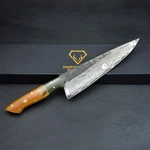 Forged Western Style Damascus Chef Knife San Mai , 52100 Steel Handle. Fixed Price $75.00.