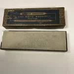 Antique Norton Lily White Washita Oil Sharpening Stone Box Unused #7 7X2X1". Fixed Price $249.50.
