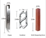 Edc Set The Mighty Prybar Keychain, Carabiner Clip, & Knife Sharpening Stone. Fixed Price $14.99.