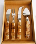 Cheese Knife Set Bamboo Rangoon Frances Stoia Tiki Bar Mcm Style. Fixed Price $19.99.