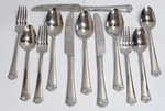 Hampton Forge Argent Orfevres New Castle Stainless Flatware Fork Spoon Knife Set. Fixed Price $31.94.