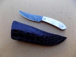 Very Nice Custom Pearl & Damascus Fixed Blade Knife Lone Wolf?. Fixed Price $300.00.