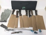 Fullhi Knife Set, 12 Pcs Japanese Wooden Handle - New In Box. Fixed Price $49.99.