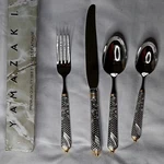 Yamazaki Flatware 4 Piece Set: Soup Spoon, Dinner Fork & Knife. Fixed Price $36.95.