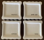 Set Of 4 Mud Pie Circa Tidbit Appetizer Plates Super Cute!. Fixed Price $16.00.