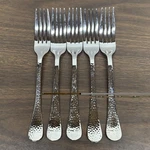Ginkgo Lafayette Hammered Dinner Forks Stainless 18/0 Set Of 5 8-1/8". Fixed Price $39.95.