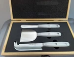 Schmidt Brothers Cutlery Cheese Knife Set Wood Box Stainless & Pearled New. Fixed Price $30.00.