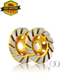 2 Pcs 4 Inch Diamond Segment Grinding Wheel Disc Grinder Cup Concrete Stone Cut. Fixed Price $12.49.