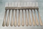 Hampton Silversmiths Rachelle Frost SET/11 Dinner Forks 8. Fixed Price $65.00.