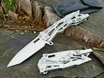 Jin Jun Lang Unique Manual Mechanical Lock Pocket Knife Edc Blade Tip-up Carry. Fixed Price $28.55.