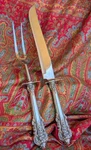 Wallace Grande Baroque Sterling Silver Handle Carving Fork Knife Set Vtg 925. Fixed Price $125.00.