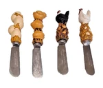 4 Boston Warehouse Cheese Knife Spreaders Waren Kimble Chicken And Eggs Resin. Fixed Price $9.00.