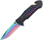Tac Force Rescue Linerlock A/o Black Aluminum W/ Spectrum Folding Knife 509. Fixed Price $15.48.