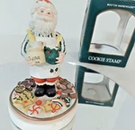 Christmas Santa Chef Cookie Stamp Boston Warehouse 1997 With Recipe Nib. Fixed Price $9.99.