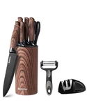 Knife Set,gooda 9 Piece Kitchen With Block And Sharpener, Anti-rust.... Fixed Price $36.68.