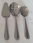 3 R&b Everyday Stainless Serving Set Flatware Pierced / Shell Spoon, Cake Server. Fixed Price $29.99.