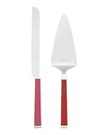 Kate Spade Juno Drive Cake Knife & Server 2 Pc Silverplate/pink Red Enamel New. Fixed Price $62.00.