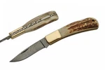 Damascus Steel Blade Folding Pocket Knife 4" Stag Handle Classic Lockback. Fixed Price $39.88.