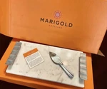 Marigold Artisans Fluted Cheese Board With Spreader Silver. Fixed Price $45.00.