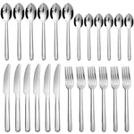 24 Pcs Silverware Set For 6 Stainless Steel Flatware Cutlery Kitchen Utensil. Fixed Price $24.99.