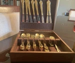 Towle Gold Plated 28-PIECE Flatware Set Solid Handle With Case. Fixed Price $110.00.