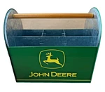 John Deere Galvanized Tin With Wooden Handle Utensil Caddy. Fixed Price $15.59.