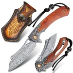 Minowe Mens Pocket Damascus Steel Handmade Folding KNIFE3.5 Blade. Fixed Price $115.90.